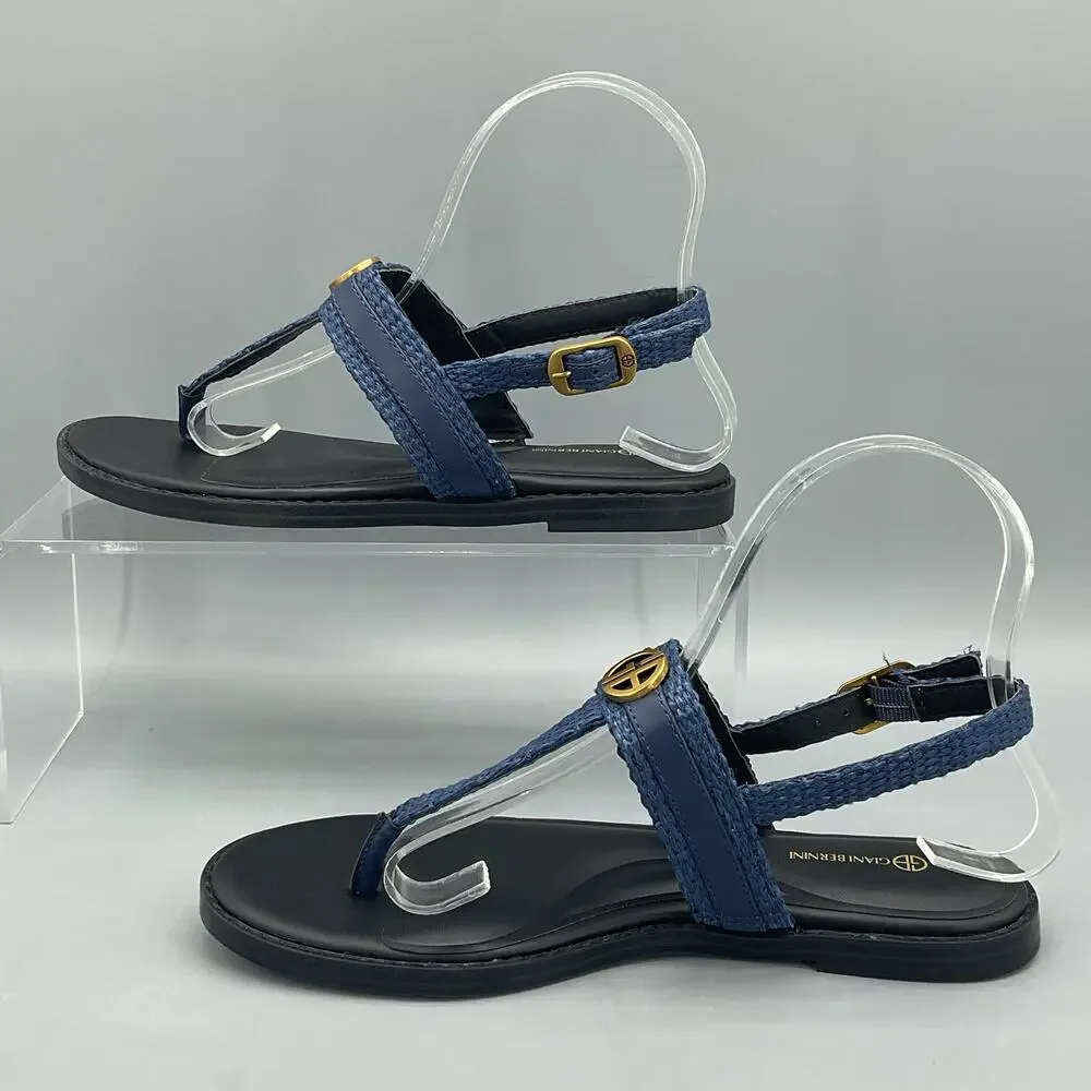 NEW Giani Bernini Women’s Nayelli Thong Flat Sandals Navy Size 8.5M